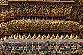 Bangkok Grand Palace,  Wat Phra Keow (temple of the Emerald Buddha). Detaol of the decorations of the Phra Mondop. 